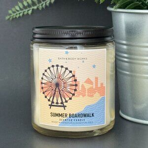 BBW Summer Boardwalk Bath & Body Works Mason Jar Single Wick Candle